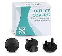 52 Pack Black Safety Outlet Covers Baby Proofing, Electrical Socket Outlet Plugs 3-Prong Child Proof for Kids House
