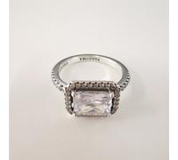 (52) Pandora Rectangular Sparkling Halo Ring
