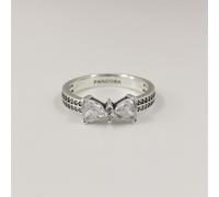 (52) pandora sparkling bow double-row ring