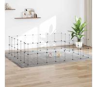 52-Panel Pet Cage with Door Black 35x35 cm Steel