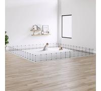 52-Panel Pet Cage with Door Black 35x35 cm Steel Berkfield Home Black One Size