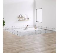 52-Panel Pet Cage with Door Black 35x35 cm Steel Berkfield Home Black One Size