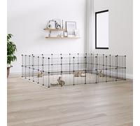 52-Panel Pet Cage with Door Black 35x35 cm Steel Berkfield Home Black One Size