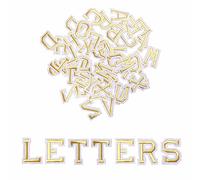 52 pcs Alphabet A to Z Patches, Iron on Sew on Letters for Clothes, Classic Gold