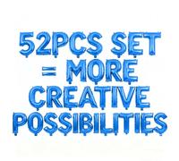52 Pcs Blue Letter Balloons, Custom 2 Set A-Z Set for Personalizing Names & Phrases Party Supplies Banners for Wedding/Birthdays/Annivs/Grads Party Decoration Banner Custom Phrase