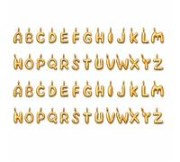 52 Pcs Bubble Letter Charms, A-Z Initial Pendants for Jewelry Making | 3D Bubble Letter Design; Gold-Tone A-Z Alphabet; 52 Pcs / 2 Complete Sets; Built-In Hanging Loop; Personalized DIY Jewelry