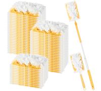 52 Pcs Duster Refills Compatible with Flash Dust Magnet, Dust Magnet Refill | With 1 Long Handle and 1 Short Handle. Fluffy Disposable magnetic duster Kit for cleaning dust, pollen, hair (Yellow)