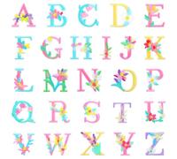 52 Pcs Flowers Iron on Letter Patches A-Z Iron on Letters Colorful Flower Name Letter Patches Embroidered Cute Flowers Sew on Letters Patche for Clothing Shirts Jackets Hats Jeans Backpacks DIY Crafts