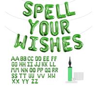 52 PCS Foil Letter Balloons, 2 Sets of A-Z Alphabet Balloon personalised banner for Birthday/Baby Shower/Wedding Party Decorations(green)