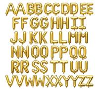 52 Pcs Gold Letter Balloons 16 Inch Mylar Foil Alphabet Letters 2 Sets A- Z Custom Phrase DIY Personalized Phrase Banner for Birthday Graduations Anniversary Celebration Wedding Party Decorations