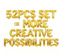 52 Pcs Gold Letter Balloons, Custom 2 Set A-Z Set for Personalizing Names & Phrases Party Supplies Banners for Wedding/Birthdays/Annivs/Grads Party Decoration Banner Custom Phrase