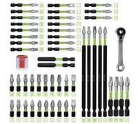 52-PCS Impact Screwdriver bit Set is Resistant and Magnetic, Featuring a Mix of Various Sizes and Lengths. It Includes a Magnetizer, an Extension Rod, and a Wrench to Meet Your Work Needs