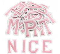 52 Pcs Iron On Letters, A-Z Iron On Alphabet for Clothes, Pants, Hats, Bags, Jackets, Socks DIY Accessories (Light Pink)