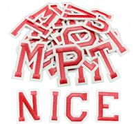 52 Pcs Iron On Letters, A-Z Iron On Alphabet for Clothes, Pants, Hats, Bags, Jackets, Socks DIY Accessories (Red)