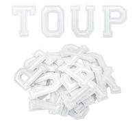 52 Pcs Iron on Letters Patches, Alphabet A-Z Patches Felt Letters Fabric Letters Sew on Letters for Clothes Hat Bag Socks DIY Accessories (White)