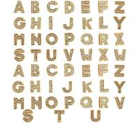 52 Pcs Letter Charms,Letter Charms Fits for Clog Sandals Decoration Fashion Crystal Diamond Charms for Women Girl Men Boy Party of Birthday Gifts., Metal, Rhinestone