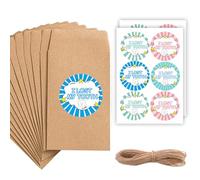 52 Pcs Lost Tooth Receipt Envelopes with 52 Pcs I Lost Tooth Stickers for Lost Tooth Certificate for Children Milk Teeth Storage Fairy Bag Classroom Party Supply