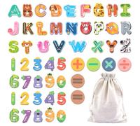 52 Pcs Magnetic Letters and Numbers,Animals Large Fridge Magnets for Kids,Educational Learning Alphabet Toys Include 26 Uppercase ABC and Numbers for Baby Toddler Preschool