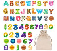 52 PCS Magnetic Letters and Numbers, Fridge Magnetic Animals Alphabet Letters, Learning Alphabet Toys Uppercase Abc and Numbers 0-9 for teenager, Age 15+