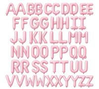 52 Pcs Pink Letter Balloons 16 Inch Mylar Foil Alphabet Letters 2 Sets A- Z Custom Phrase DIY Personalized Phrase Banner for Birthday New Year Graduations Wedding Anniversary Decorations
