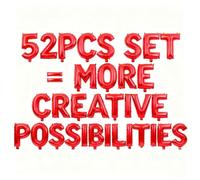 52 Pcs Red Letter Balloons, Custom 2 Set A-Z Set for Personalizing Names & Phrases Party Supplies Banners for Wedding/Birthdays/Annivs/Grads Party Decoration Banner Custom Phrase