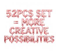 52 Pcs Rose Gold Letter Balloons, Custom 2 Set A-Z Set for Personalizing Names & Phrases Party Supplies Banners for Wedding/Birthdays/Annivs/Grads Party Decoration Banner Custom Phrase