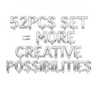 52 Pcs Silver Letter Balloons, Custom 2 Set A-Z Set for Personalizing Names & Phrases Party Supplies Banners for Wedding/Birthdays/Annivs/Grads Party Decoration Banner Custom Phrase