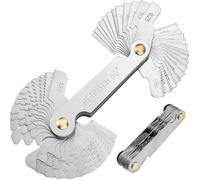 52 Pcs Stainless Steel Screw Thread Gauge Tool, 60°/55° Metric and Imperial Thread Pitch Cutting Gauge Screw Gauge Measuring Tool