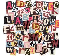 52 Pcs Vintage Letter Stickers,DIY Decoration Stickers Set,Waterproof Scrapbook Stickers,for Travel Case, Laptop, Planners, Calendars, Scrapbook, Suitcase, Notebooks, Journal.