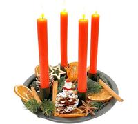 52 Pieces Advent Wreath Decoration Set, Candle Holder Advent Wreath, Christmas Wreath Decoration, Advent Candle Holder, Without Decoration, Christmas Decoration, Dried Orange Slices, Artificial Pine