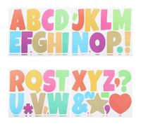 52 Pieces Large Letter Stickers, Large Waterproof Cute Vinyl Capital Alphabet Stickers and Punctuation Stickers for Mailbox, Inventory Planning - 8 Sheets Multi