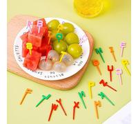 52 Pieces Letter Bento Fruit Forks Toothpicks Mini Forks Skewers Food Sticks for Fingers Reusable Fruit Forks Children Food Cakes Selections