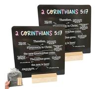52 Scripture Cards, A Mapped Bible Verse for Every Week of The Year, Bible Memory Verse Cards with Wooden Stand, Teach Sunday School (2pcs)
