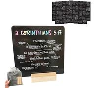 52 Scripture Cards, A Mapped Bible Verse for Every Week of The Year, Bible Memory Verse Cards with Wooden Stand, Teach Sunday School (1pcs)