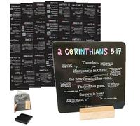52 Scripture Cards, Bible Verse Card,Verse Mapping Cards with Wood Stand,Colorful Illustrations Scripture Card,Bible Memory Tools for Elevate Family's Faith and Understanding (1 Set)