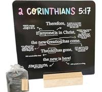 52 Scripture Cards, Christian Prayer Card for Every Week of the Year, Inspirational Bible Verse Cards Set with Wooden Stand, Positive Bible Study Motivational Card Kit, for Christian Gift