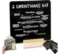 52 Scripture Cards with Wooden Display Stand - Bible Verse Cards for Daily Devotional, Prayer & Encouragement, Christian Mindset Cards for Bible Study, Inspirational Gift for All Ages