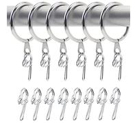 52 Set Metal Curtain Rings Drapery Hanging Rings with Metal Curtain Hooks for Curtains and Rods, 30 mm Internal Diameter