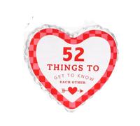 52 Things to Get to Know Each Other Conversation Starter Card Heart-Shaped Cards for Couples, Friends & Fun Icebreaker for Dates, Gifts, Home Decor, Valentines, Galentines