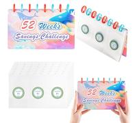 52 Week Saving Challenge Binder Money Saving Wallet, Money Saving Binder, Budget Savings Planner Book with Mark Stickers