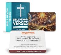 52 Weeks Beautifully Illustrated Bible Memory Cards, Weekly Scripture Cards, Old and New Testament, Bible Study Card to Memorize, Meditation, Prayer, Perfect for Church Groups
