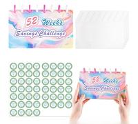52 Weeks Saving Challenge Binder, Budget Binder With Cash Envelopes And Stickers, Money Saving Book For Home School And Office, Portable Financial Planner (B)