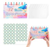 52 Weeks Saving Challenge Binder, Budget Binder With Cash Envelopes And Stickers, Money Saving Book For Home School And Office, Portable Financial Planner (A)