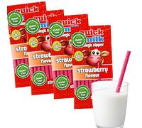 52 x Strawberry Quick Milk Magic Sipper Straws 4 x 13 Pack (52 Straws), Quick Milk Magic Sipper, Ideal breakfast for children, breakfast drink, flavoured milk drink