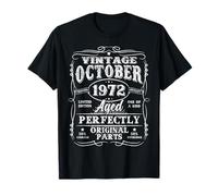 52 Year Old Vintage October 1972 Retro 52nd Birthday Men Dad T-Shirt