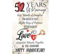 52 Years Of Marriage: Funny 52nd couple wedding anniversary gift for both, her and him, lined Notebook, 100 pages, 6 in x 9 in (15.2 x 22.9 cm)