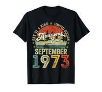 52 Years Old Vintage September 1973 Retro 52nd Birthday Men T-Shirt
