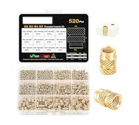 520 Pcs Metal Knurled Fasteners for Shot Molding Simple Installation Strong Suitable for Home Improvement and Electronics Fixes Bulk Nut