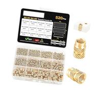 520 Pcs Metal Knurled Fasteners for Shot Molding Simple Installation Strong Suitable for Home Improvement and Electronics Fixes Metal Nut