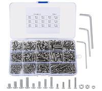 520 Pcs Stainless Steel Hex Socket Button Head Bolts and Nuts Assortment Kit, M3 M4 M5, With 3 Pcs Hex Wrenches